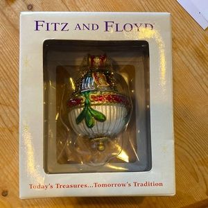 Fitz and Floyd vintage glass ornament with original box!